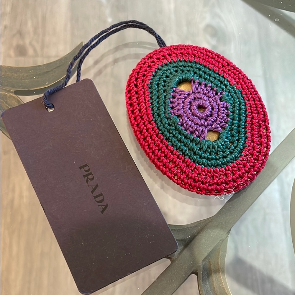 Prada crochet Brooch NWT